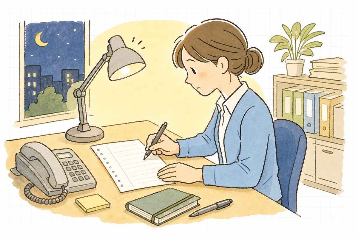 家賃滞納の連絡経緯を時系列でメモに書き足す賃貸管理担当者