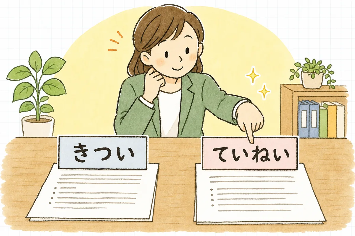 きつい言い回しとやわらかい言い回しを見比べて選ぶ賃貸管理担当者